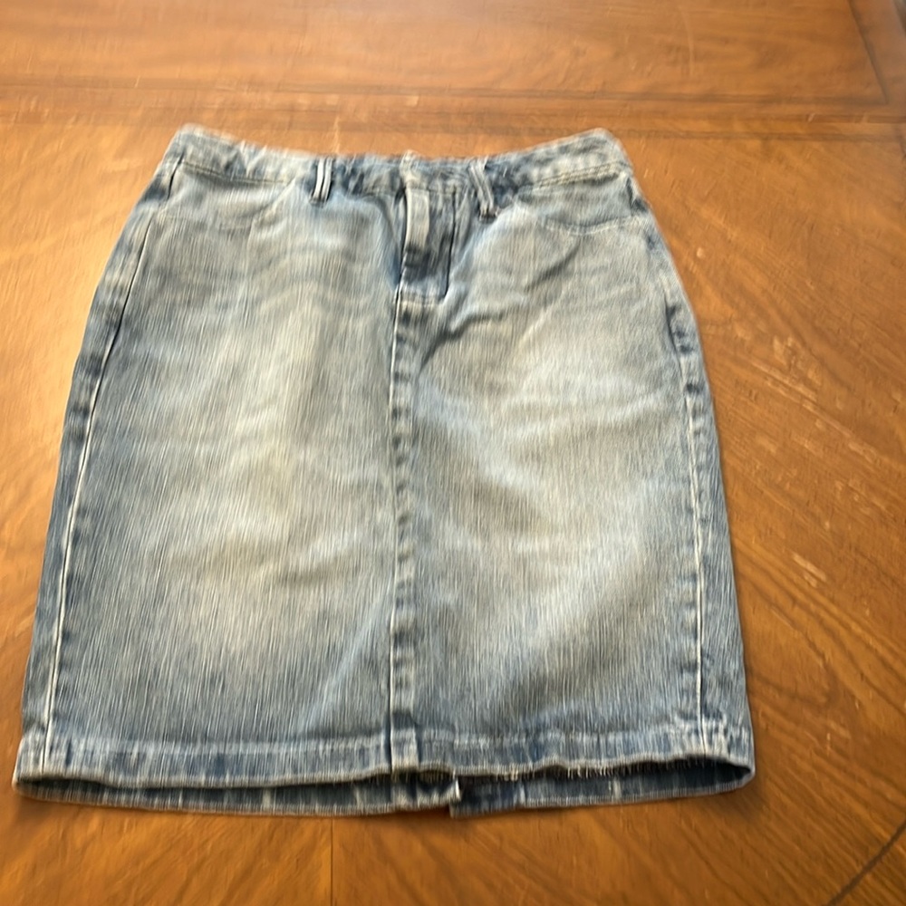 Gap 1960 vintage y2k light wash faded denim pencil mini skirt size 2
